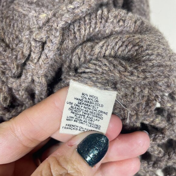 Moth Women's Brown High Neck Button Detail Wool Blend Sweater SP! - Picture 5 of 6